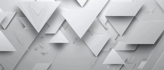 Abstract Geometric White Wall with Layered Shapes.