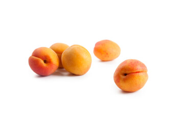 Apricots isolated on white background..