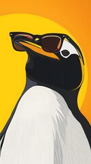 Penguin and sunglasses. Imagin design and Generate