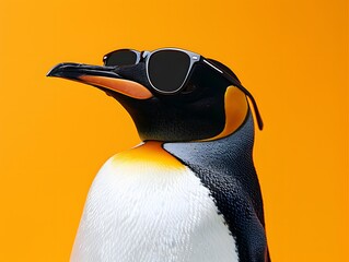 Penguin and sunglasses. Imagin design and Generate