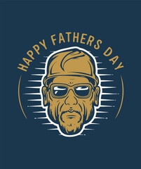 Happy Fathers Day Father With Sunglass Vector