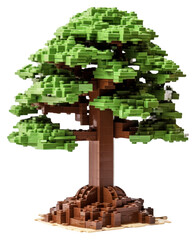 PNG Tree bricks toy bonsai plant green.