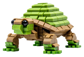 PNG Turtle bricks toy green white background cartoon.