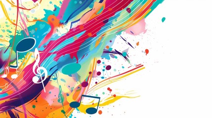 Fototapeta premium Colorful Music Background With Music Notes