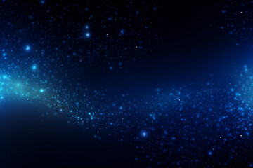 Obraz premium abstract blue background with glowing lines and particles. vector illustration.