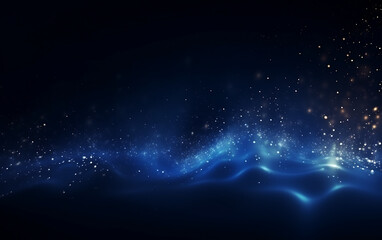 Obraz premium abstract blue background with glowing lines and particles. vector illustration.