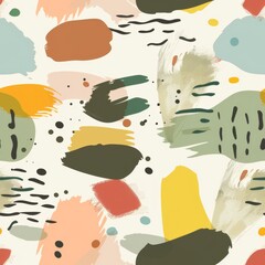Abstract Colorful Brush Strokes and Dots Pattern Background