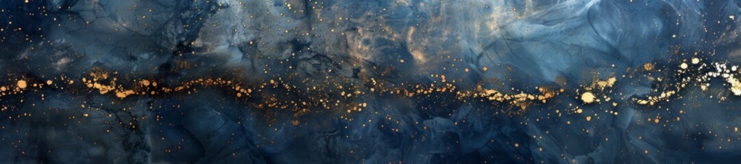 Ethereal Blue Marble Texture with Gold Flecks - Abstract Art Background