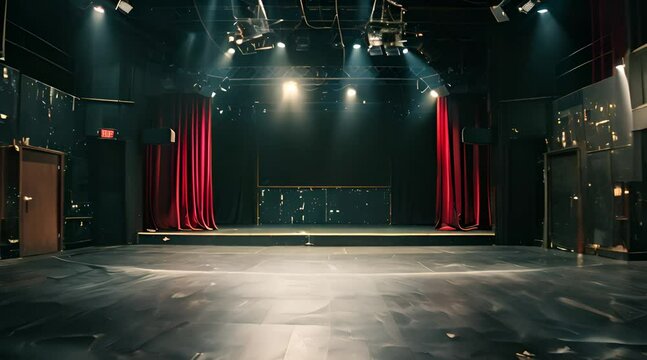 Simple theater stage with dark shades
