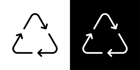 Waste Reuse Icon Set. Recycling arrows vector symbol. Icons for material reuse and recycling.