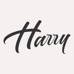 Harry. English name handwritten inscription. hand drawn lettering. High quality calligraphy card. Vector illustration.