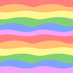 abstract waves rainbow seamless pattern, curves, pride month theme for using as background or printing