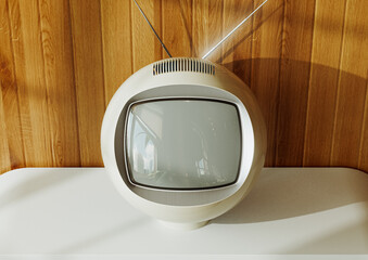 Retro Futurism Bubble Shaped Television Room