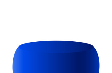 one blue chubby podium single short size and close up on transparent background