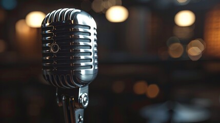 Studio microphone in a music recording studio
