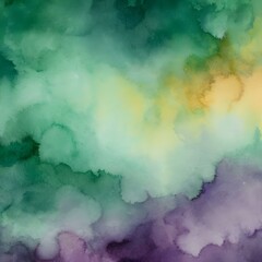 Vibrant Mardi Gras Watercolor Textures: Purple, Green, and Gold Digital Backgrounds for Commercial Use