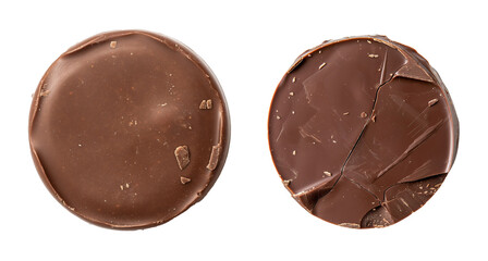 Obraz premium Chocolate Discs Isolated isolated on Transparent or white Background
