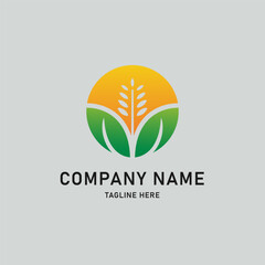 Agriculture Logo Template Design Vector, Emblem, Design Concept, Creative Symbol, Icon