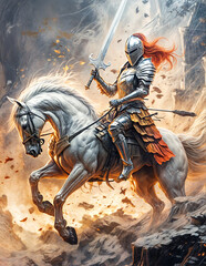 A Painting of a Chariot of Steel: Knight Charges with Unflinching Resolve