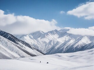 snow covered mountains