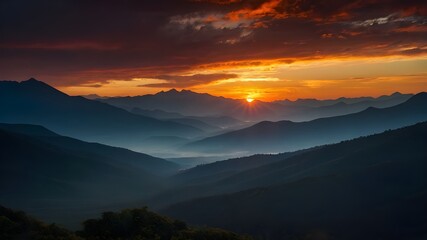 sunrise in the mountains