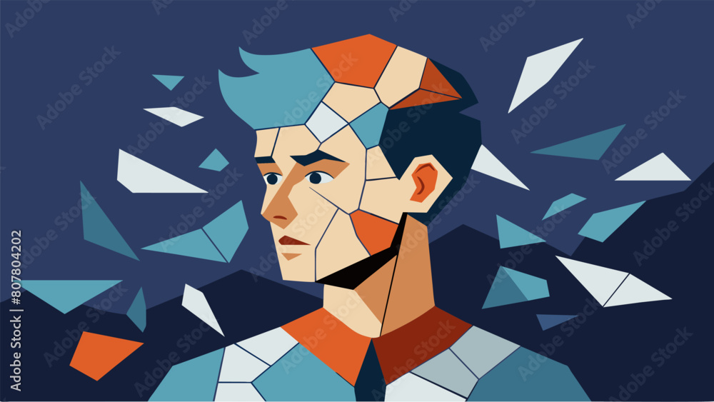 Poster a mosaic made up of broken pieces symbolizing how our experiences shape and mold us as we progress o