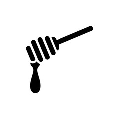 Honey bee logBlack Honey dipper icons and silhouette editable vectoro template illustration vector graphic