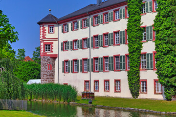 Wasserschloss Eichtersheim im  Angelbachtal im Kraichgau, Baden-Württemberg, Deutschland, Europa.