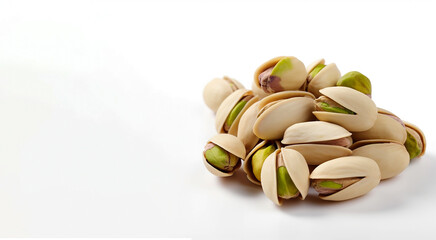 Natural pistachios in a hard beige shell with green nuts inside