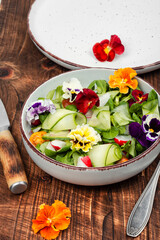 Salad of vegetables and flowers.