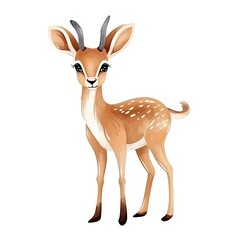 Adorable Cartoon Fawn Standing Gracefully - Cute Baby Deer Illustration