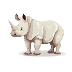 Fototapeta premium Adorable Cartoon Rhino Illustration for Children's Books and Educational Materials