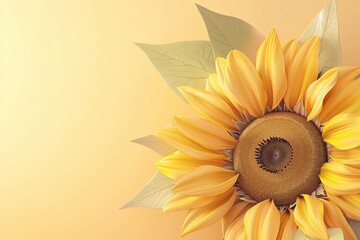 Bright Sunflower Against a Soft Pink Background