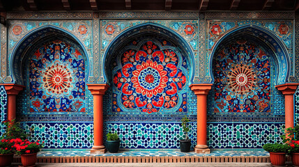 Moroccan mosaic decoration Islamic mosque motif decoration  Background