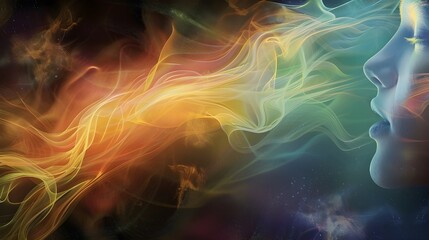 Fototapeta premium Diversity of the mind, old person’s mind, elders with Alzheimer, telepathic communication fantasy and concept of mind