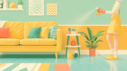 Greeting Card and Banner Design for Social Media or Educational Purpose of National Clean Your Room Day Background