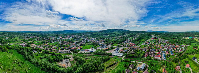 Kalwaria Zebrzydowska, panorama z lotu ptaka