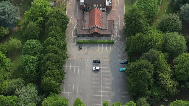 aerial view of Chanterlands Avenue Crematorium Chapel and memorial garden, Kingston upon Hull 