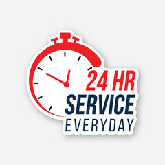 vector 24 hours service Everyday concept