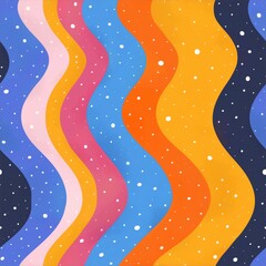 Fototapeta premium A seamless pattern of wavy lines in a space-inspired palette with speckles that create a feeling of movement and fluidity in an abstract form