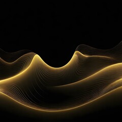 Luxury Meets Technology Smooth Gold Gradient Light Waves on Black Background