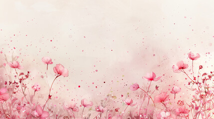 Elegant pink flowers on a gentle off-light backdrop