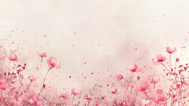 Elegant pink flowers on a gentle off-light backdrop
