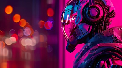 2 A Robot, wearing a worn-out cloak, standing at the threshold of freedom, contemplating its existence 3D render image, with a golden hour lighting effect, Macro shot