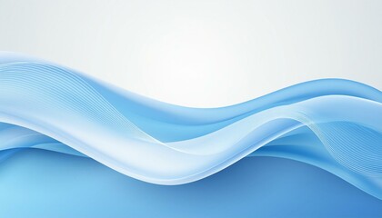 Dreamy Flow: Abstract 3D Wave in Blue and White