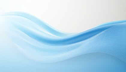Dreamy Flow: Abstract 3D Wave in Blue and White"