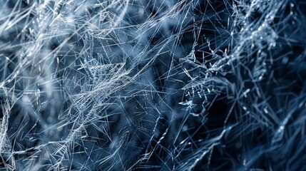 Abstract Blue Fibrous Texture, Dynamic and Intricate Background

