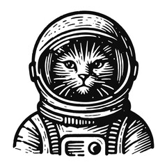 cat astronaut wearing a spacesuit sketch © Satoru Sketches