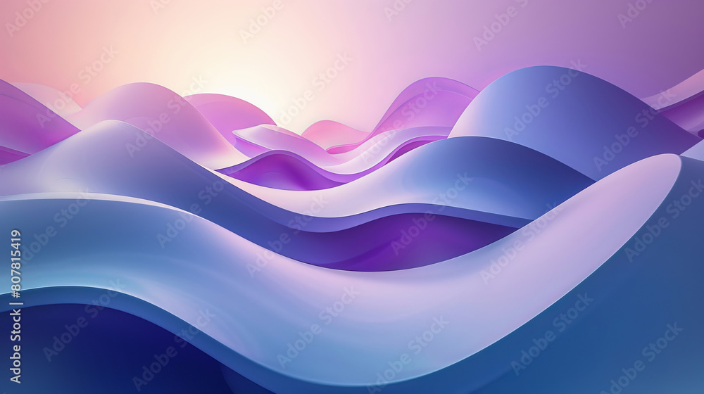 Poster abstract 3d geometric shapes with colorful soft gradients