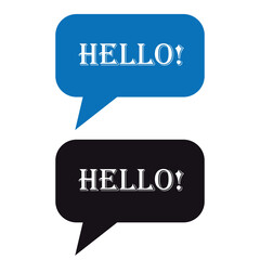  Hello. Banner, speech bubble, poster and sticker concept with text. Greet and hello symbol. Vector Illustration, Speech Bubble. eps 10